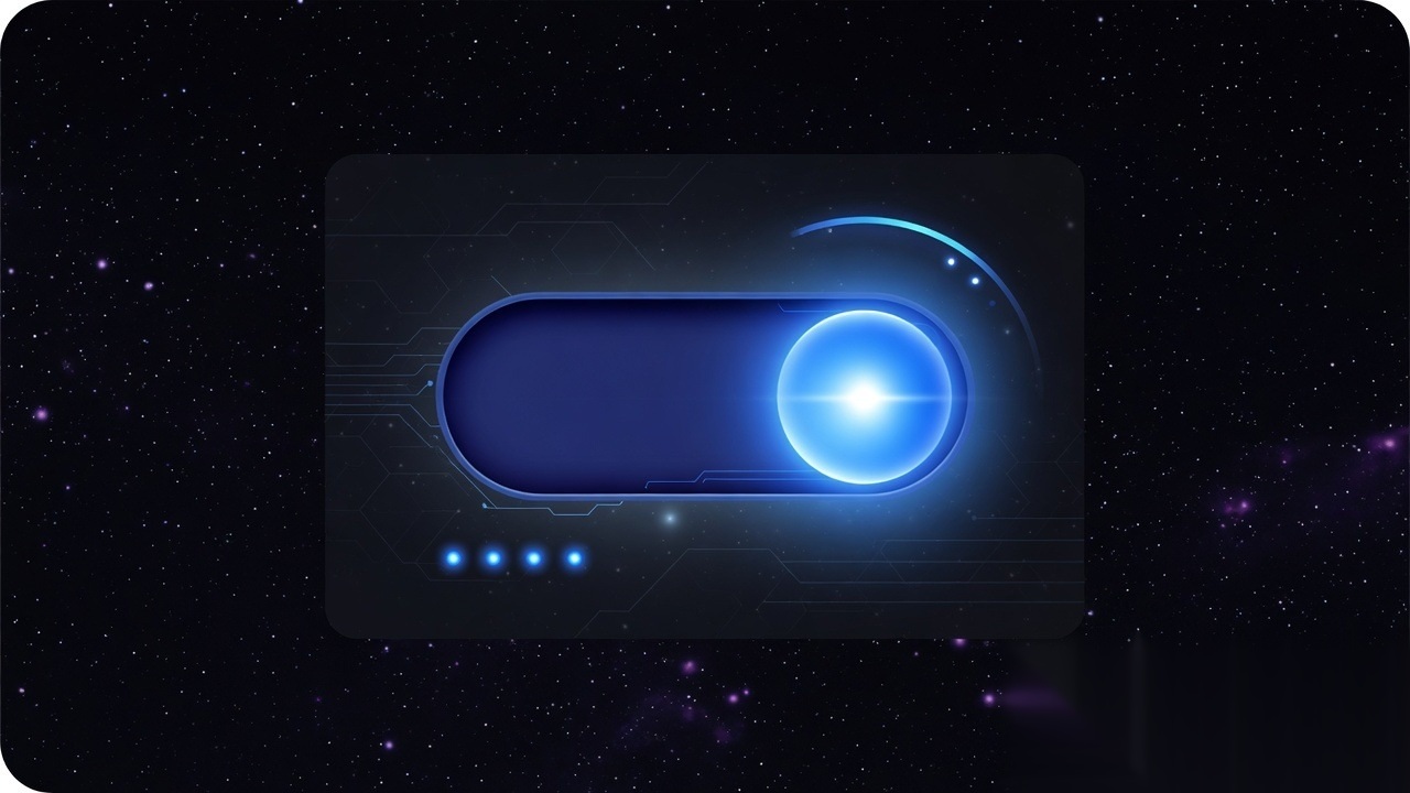 Model quality toggle on a dark interface