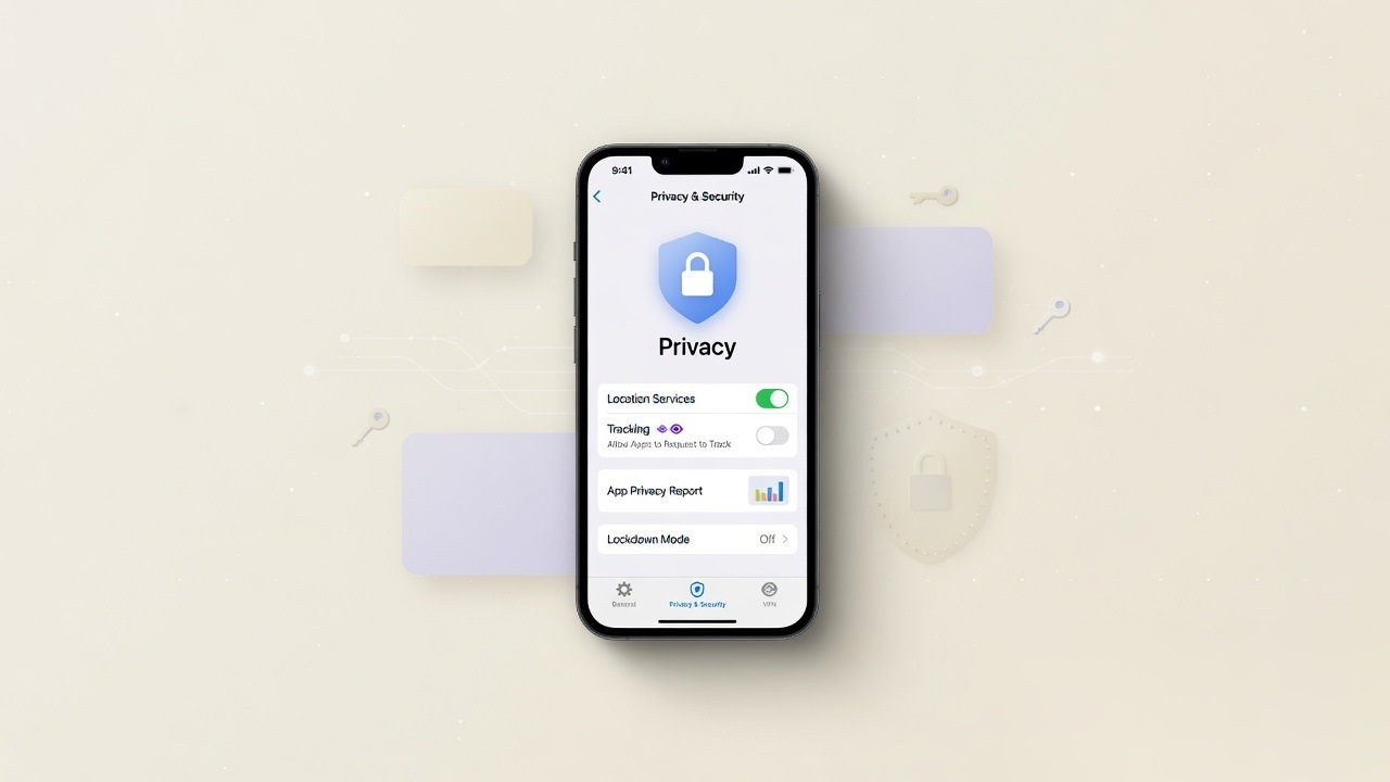 Phone privacy settings mock interface