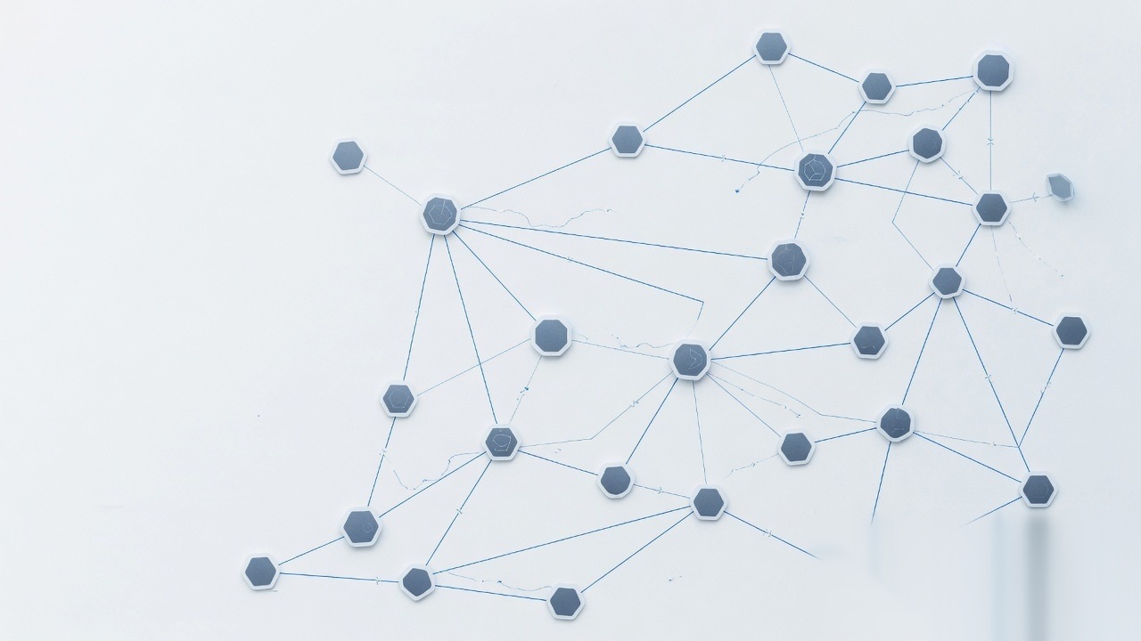 Abstract mesh of connected nodes representing agent protocols