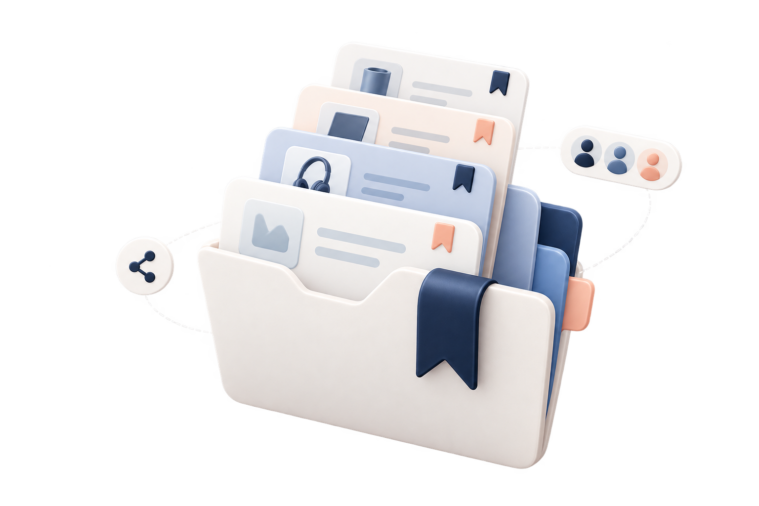 Folder of bookmarked software profiles ready to share with a team